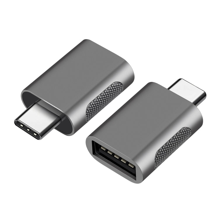 2 PCS SBT-158 USB-C / Type-C Male to USB 3.0 Female Zinc Alloy Adapter(Silver) - Converter & Adapter by PMC Jewellery | Online Shopping South Africa | PMC Jewellery | Buy Now Pay Later Mobicred