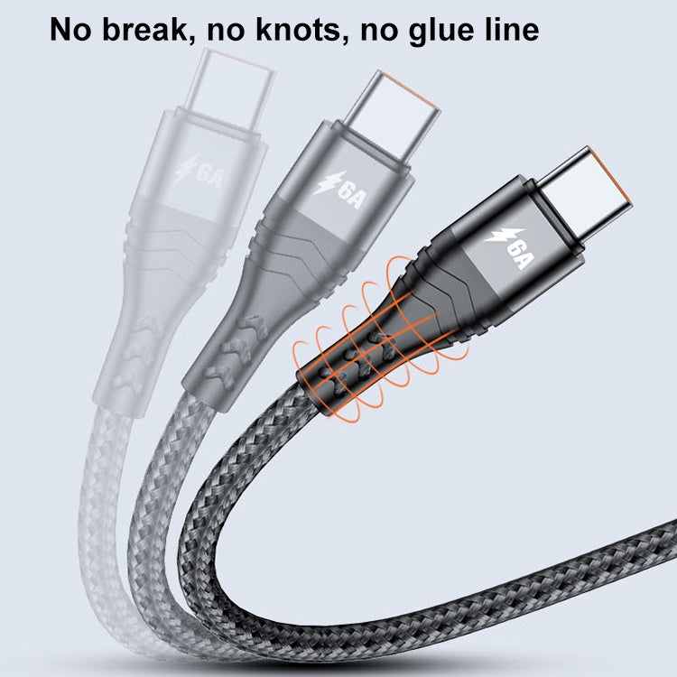 ADC-138 66W 3 in 1 USB to 8 Pin + Micro USB + USB-C / Type-C Fast Charging Braided Data Cable, Cable Length: 1.2m(Black) - free shipping - PMC Jewellery - Order now!