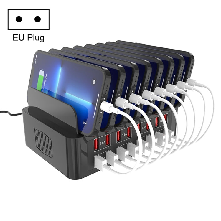 YFY-A55 150W 16 x USB Ports Smart Charging Station with Phone & Tablet Stand, EU Plug - Multifunction Charger by PMC Jewellery | Online Shopping South Africa | PMC Jewellery | Buy Now Pay Later Mobicred