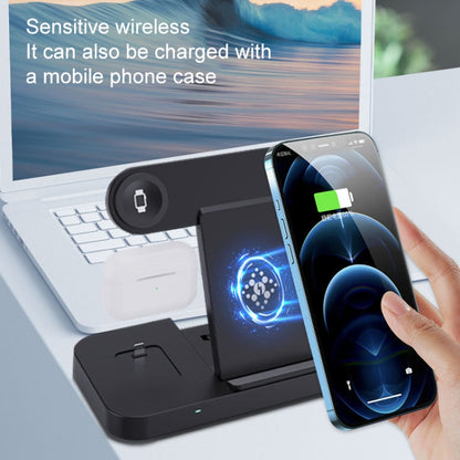 6 in 1 Multifunctional Foldable Vertical Wireless Charger (Black) - Wireless Charger by PMC Jewellery | Online Shopping South Africa | PMC Jewellery | Buy Now Pay Later Mobicred