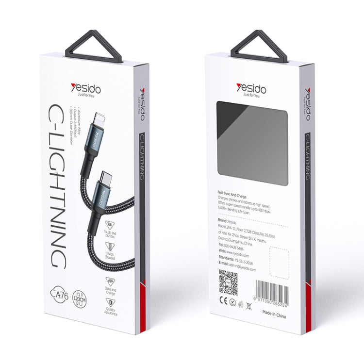 Yesido CA76 20W USB-C / Type-C to 8 Pin Charging Cable, Length: 1.2m - 2 in 1 Cable by Yesido | Online Shopping South Africa | PMC Jewellery | Buy Now Pay Later Mobicred