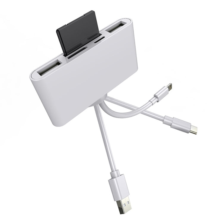 NK-1032 Pro 5 in 1 8 Pin + Type-C / USB-C + USB + TF Card + SD Card Multi-function Camera Reader Adapter - Converter & Adapter by PMC Jewellery | Online Shopping South Africa | PMC Jewellery | Buy Now Pay Later Mobicred