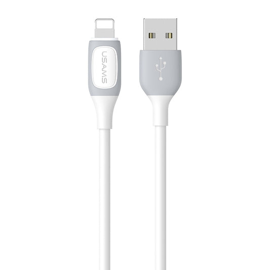 USAMS US-SJ595 Jelly Series USB to 8 Pin Two-Color Data Cable, Cable Length: 1m(White) - Normal Style Cable by USAMS | Online Shopping South Africa | PMC Jewellery | Buy Now Pay Later Mobicred