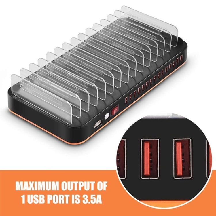 WLX-815 100W 15 Ports USB Fast Charging Dock Smart Charger with Phone & Tablet Holder, UK Plug - Multifunction Charger by PMC Jewellery | Online Shopping South Africa | PMC Jewellery | Buy Now Pay Later Mobicred