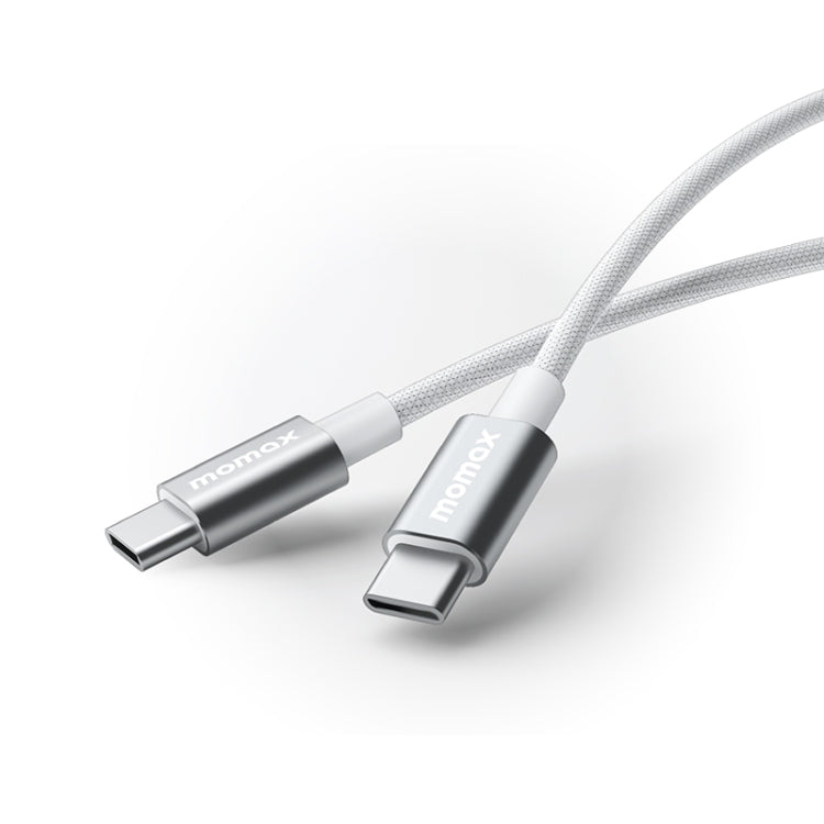 MOMAX DC30 1.5m USB-C / Type-C to USB-C / Type-C 60W Braided Data Sync Charge Cable (White) - USB-C & Type-C Cable by MOMAX | Online Shopping South Africa | PMC Jewellery | Buy Now Pay Later Mobicred