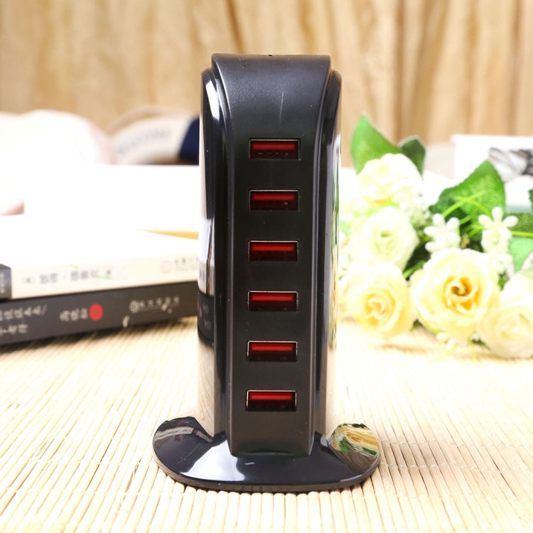 853L 30W 6 Ports USB Fast Charging Dock Smart Charger AC100-240V (Black) - Multifunction Charger by PMC Jewellery | Online Shopping South Africa | PMC Jewellery | Buy Now Pay Later Mobicred