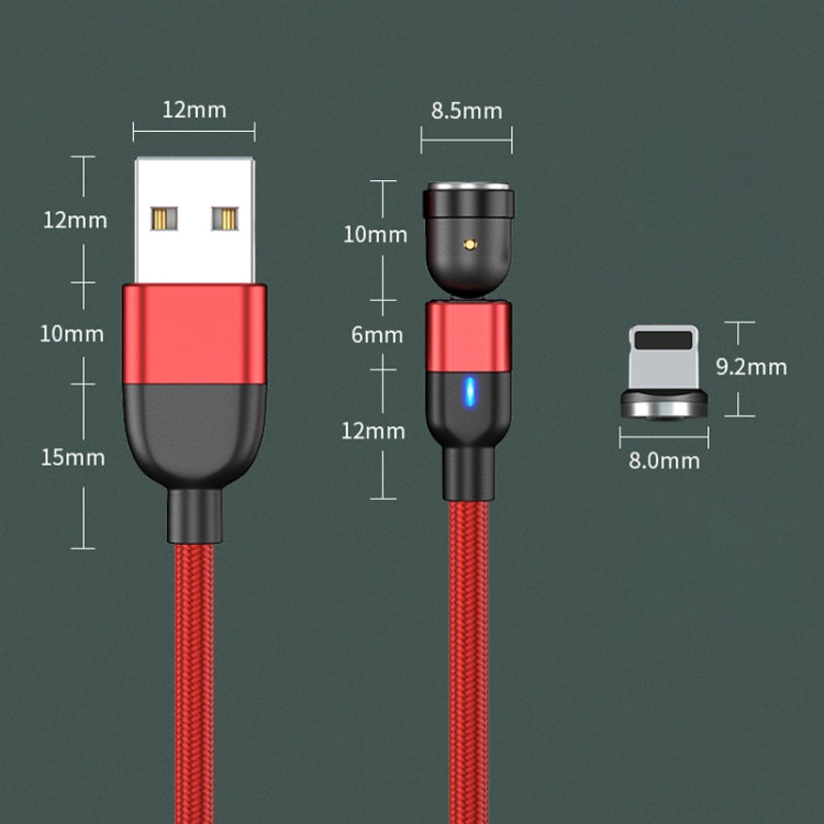 2m 3A Output USB to 8 Pin 540 Degree Rotating Magnetic Data Sync Charging Cable(Red) - Charging Cable & Head by PMC Jewellery | Online Shopping South Africa | PMC Jewellery | Buy Now Pay Later Mobicred