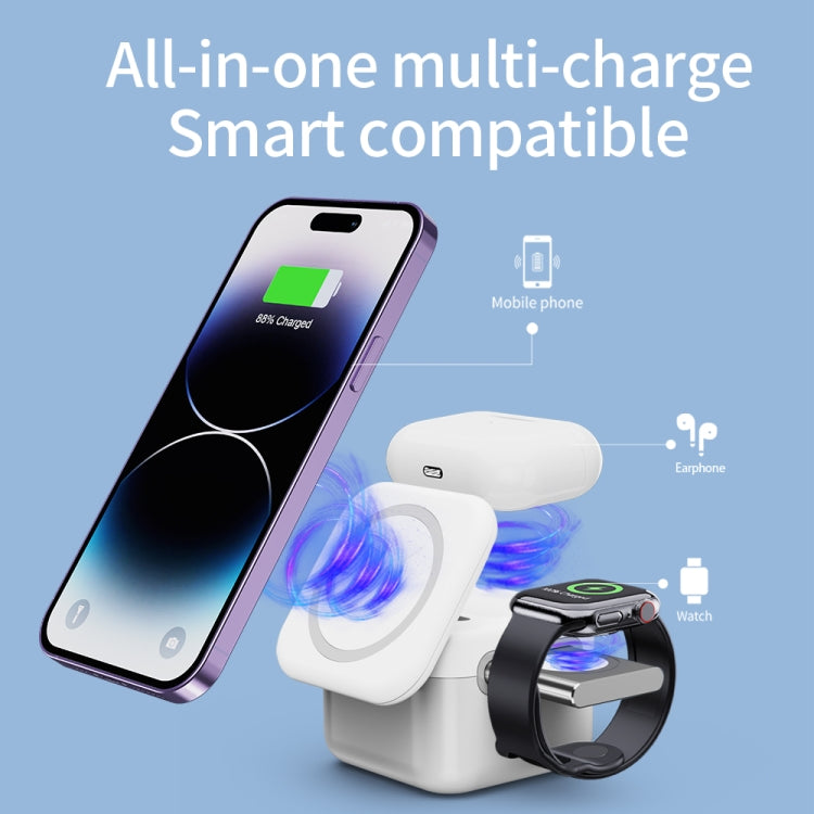 H31 15W 3 in 1 Magnetic Multifunctional Wireless Charger (White) - Wireless Charger by PMC Jewellery | Online Shopping South Africa | PMC Jewellery | Buy Now Pay Later Mobicred