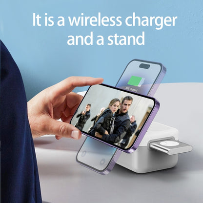 H31 15W 3 in 1 Magnetic Multifunctional Wireless Charger (White) - Wireless Charger by PMC Jewellery | Online Shopping South Africa | PMC Jewellery | Buy Now Pay Later Mobicred