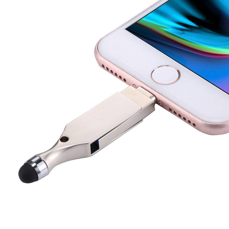 RQW-10E 2 in 1 USB 2.0 & 8 Pin 32GB Flash Drive with Stylus Pen, for iPhone & iPad & iPod & Most Android Smartphones & PC Computer - U Disk & Card Reader by PMC Jewellery | Online Shopping South Africa | PMC Jewellery | Buy Now Pay Later Mobicred