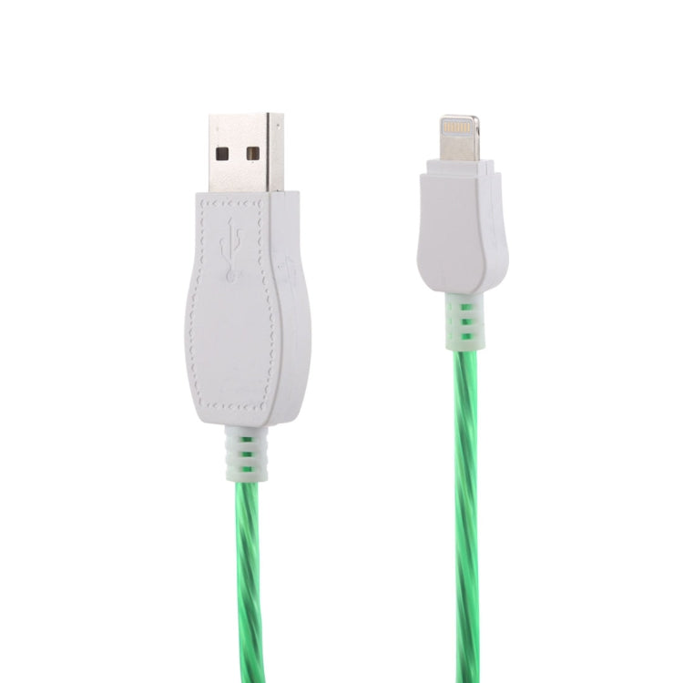 LED Flowing Light 1m USB to 8 Pin Data Sync Charge Cable for iPhone, iPad(Green) - Normal Style Cable by PMC Jewellery | Online Shopping South Africa | PMC Jewellery | Buy Now Pay Later Mobicred