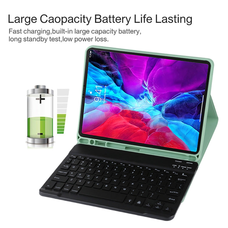 TG11BS Detachable Bluetooth Black Keyboard + Microfiber Leather Tablet Case for iPad Pro 11 inch (2020), with Backlight & Pen Slot & Holder(Green) - For iPad Pro by PMC TechLife | Online Shopping South Africa | PMC TechLife