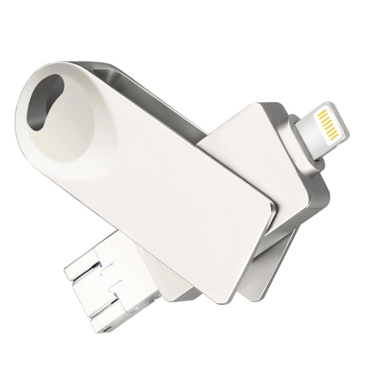S29 3 in 1 32GB Micro USB + USB + 8 Pin Interface Metal Twister Flash Disk(Silver) - USB Flash Drives by PMC Jewellery | Online Shopping South Africa | PMC Jewellery | Buy Now Pay Later Mobicred