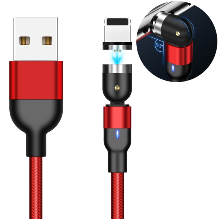 2m 2A Output USB to 8 Pin Nylon Braided Rotate Magnetic Charging Cable(Red) - Charging Cable & Head by PMC Jewellery | Online Shopping South Africa | PMC Jewellery | Buy Now Pay Later Mobicred