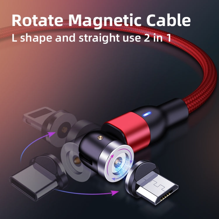 2m 2A Output USB to 8 Pin Nylon Braided Rotate Magnetic Charging Cable(Red) - Charging Cable & Head by PMC Jewellery | Online Shopping South Africa | PMC Jewellery | Buy Now Pay Later Mobicred