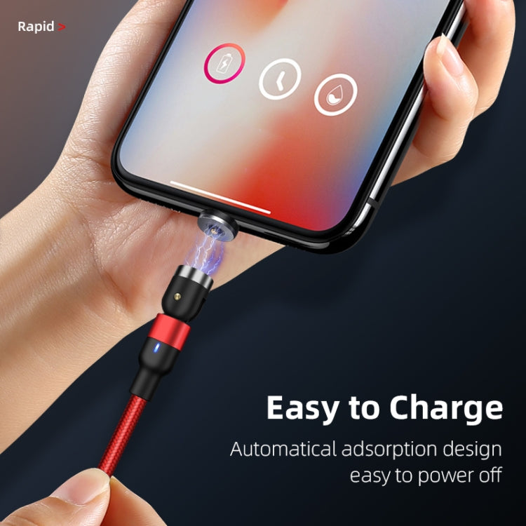 2m 2A Output USB to 8 Pin Nylon Braided Rotate Magnetic Charging Cable(Red) - Charging Cable & Head by PMC Jewellery | Online Shopping South Africa | PMC Jewellery | Buy Now Pay Later Mobicred