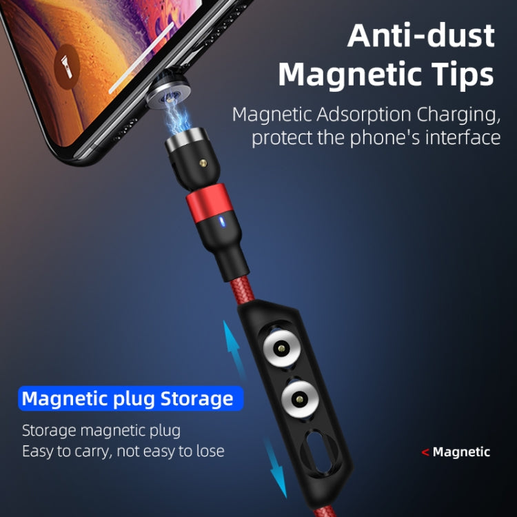 1m 2A Output USB to 8 Pin Nylon Braided Rotate Magnetic Charging Cable(Purple) - free shipping - PMC Jewellery - Order now!