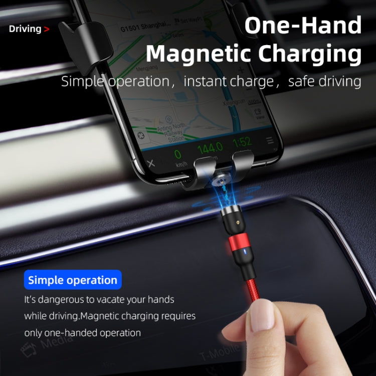 2m 2A Output 3 in 1 USB to 8 Pin + USB-C / Type-C + Micro USB Nylon Braided Rotate Magnetic Charging Cable (Purple) - Charging Cable & Head by PMC Jewellery | Online Shopping South Africa | PMC Jewellery | Buy Now Pay Later Mobicred