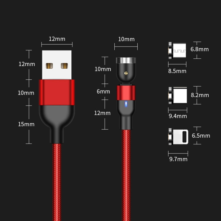 1m 2A Output 3 in 1 USB to 8 Pin + USB-C / Type-C + Micro USB Nylon Braided Rotate Magnetic Charging Cable (Purple) - Charging Cable & Head by PMC Jewellery | Online Shopping South Africa | PMC Jewellery | Buy Now Pay Later Mobicred