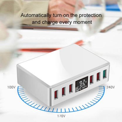 WLX-T9+ 40W 6 In 1 Multi-function Mini Smart Digital Display USB Charger(White) - Multifunction Charger by PMC Jewellery | Online Shopping South Africa | PMC Jewellery | Buy Now Pay Later Mobicred