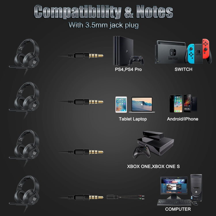 ONIKUMA K19 Single Plug Light Adjustable Gaming Headphone with Microphone(Black) - free shipping - PMC Jewellery - Order now!