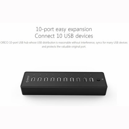 ORICO P10-U2-V1 10 USB 2.0 Ports HUB - USB HUB by ORICO | Online Shopping South Africa | PMC Jewellery | Buy Now Pay Later Mobicred