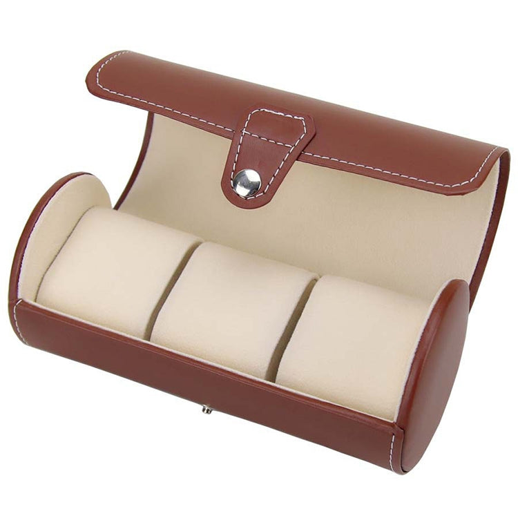Portable Travel Watch Cylinder Protective Box Storage Bag(Brown) - free shipping - PMc TechLife - Order now!