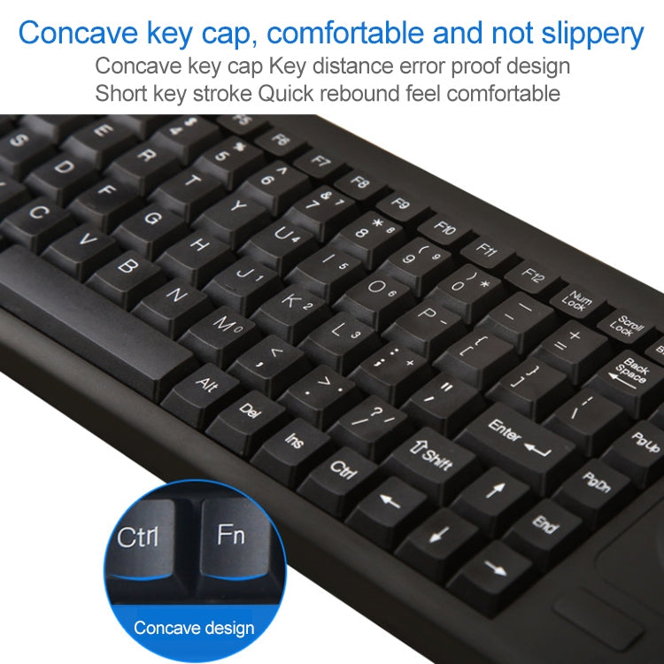 DS-8800 PS / 2 Interface Prevent Water Splashing Laser Engraving Character One-piece Wired Touchpad Keyboard, Length: 1.5m - Wired Keyboard by PMC Jewellery | Online Shopping South Africa | PMC Jewellery | Buy Now Pay Later Mobicred
