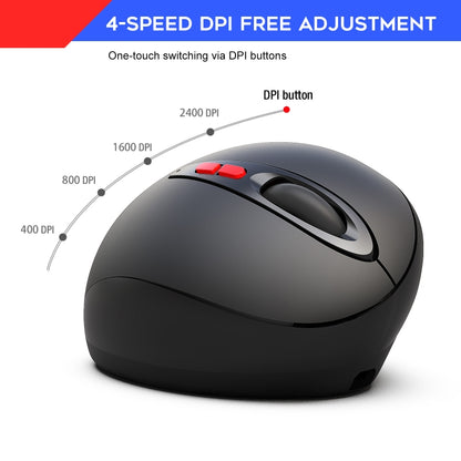 HXSJ T31 2.4GHz 2400DPI Three-speed Adjustable 7-keys Rechargeable Vertical Wireless Optical Mouse - Wireless Mice by HXSJ | Online Shopping South Africa | PMC Jewellery | Buy Now Pay Later Mobicred