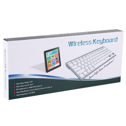 WB-8022 Ultra-thin Wireless Bluetooth Keyboard, German Keys(Silver) - Wireless Keyboard by PMC Jewellery | Online Shopping South Africa | PMC Jewellery | Buy Now Pay Later Mobicred