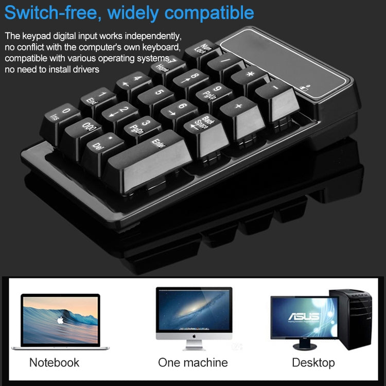 MC Saite 525RF 19 Keys Wireless 2.4G Numeric Keyboard - Wireless Keyboard by MC Saite | Online Shopping South Africa | PMC Jewellery | Buy Now Pay Later Mobicred