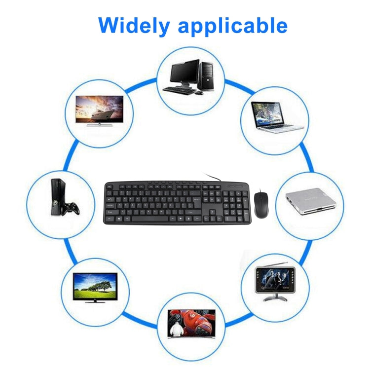 KB-8377 USB Wired Keyboard Mouse Set (Black) - Wired Keyboard by PMC TechLife | Online Shopping South Africa | PMC TechLife | Buy Now Pay Later Mobicred