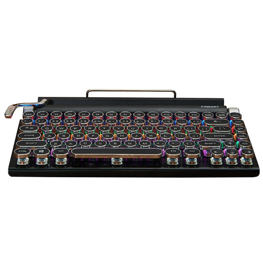 TW1867 Round Retro Punk Keycap Mechanical Wireless Bluetooth Keyboard (Black) - Wireless Keyboard by PMC Jewellery | Online Shopping South Africa | PMC Jewellery