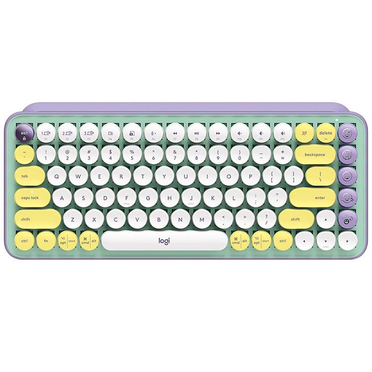 Logitech POP KEYS Round Button Bluetooth Mechanical Keyboard (Purple) - Wireless Keyboard by Logitech | Online Shopping South Africa | PMC Jewellery | Buy Now Pay Later Mobicred