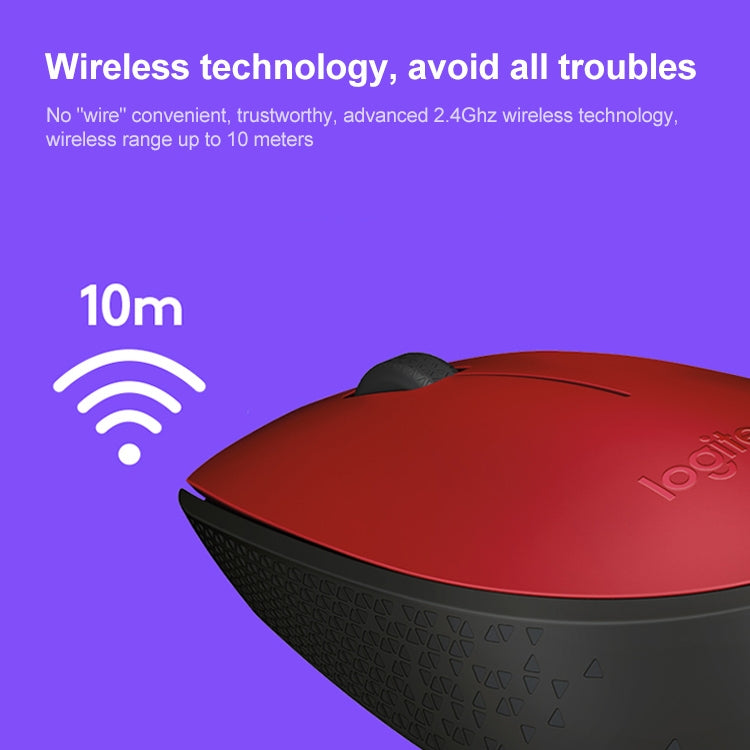 Logitech M170 1000DPI USB Wireless Mouse with 2.4G Receiver (Red) - free shipping - PMC Jewellery - Order now!