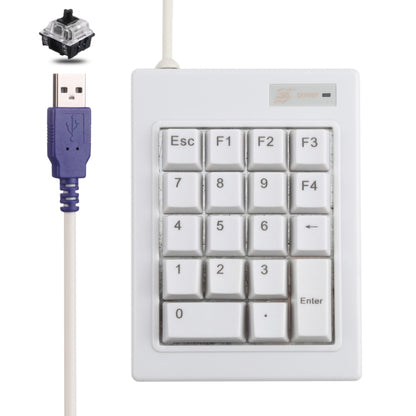 DX-18A 18-keys USB Wired Mechanical Black Shaft Mini Numeric Keyboard (White) - Mini Keyboard by PMC Jewellery | Online Shopping South Africa | PMC Jewellery | Buy Now Pay Later Mobicred