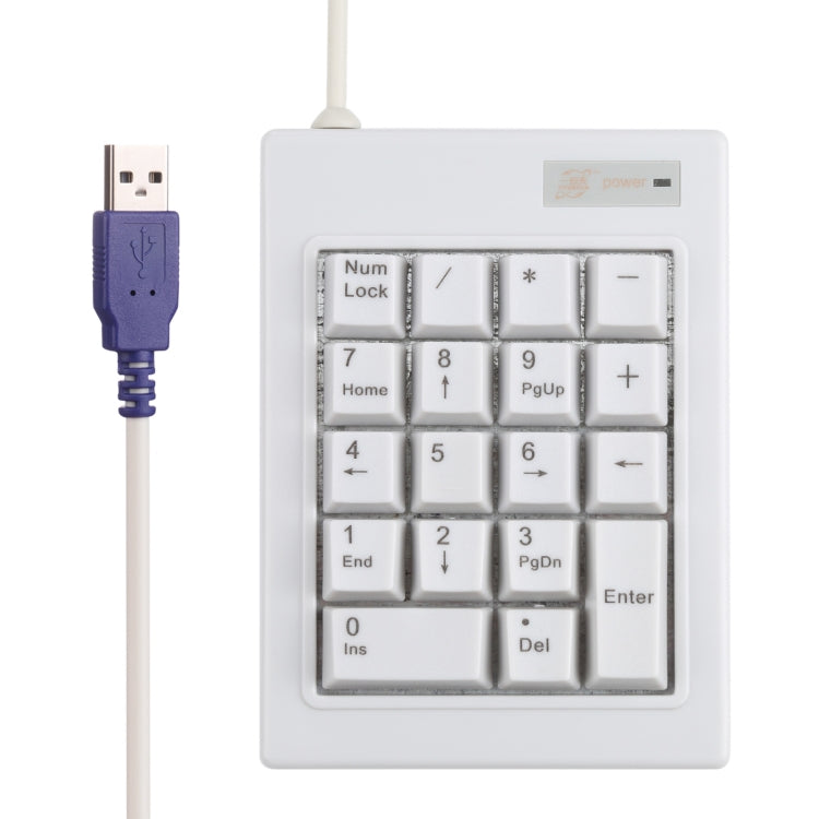 DX-18B 18-keys USB Wired Mechanical Black Shaft Mini Numeric Keyboard (White) - Mini Keyboard by PMC Jewellery | Online Shopping South Africa | PMC Jewellery | Buy Now Pay Later Mobicred