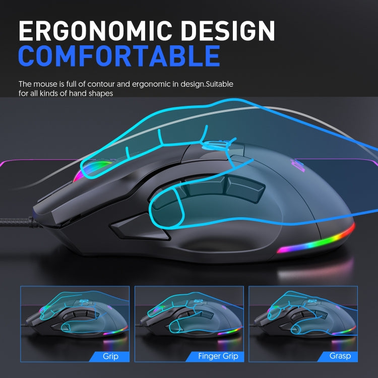 MKESPN X10 9-Buttons RGB Wired Macro Definition Gaming Mouse - free shipping - PMC Jewellery - Order now!