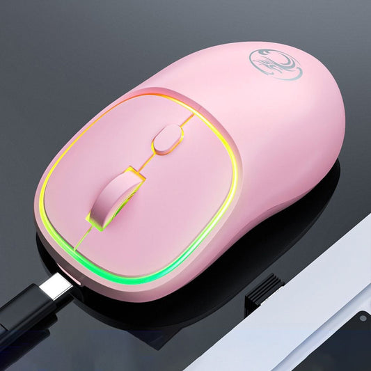 iMICE W-618 Rechargeable 4 Buttons 1600 DPI 2.4GHz Silent Wireless Mouse for Computer PC Laptop (Pink) - Wireless Mice by iMICE | Online Shopping South Africa | PMC Jewellery | Buy Now Pay Later Mobicred