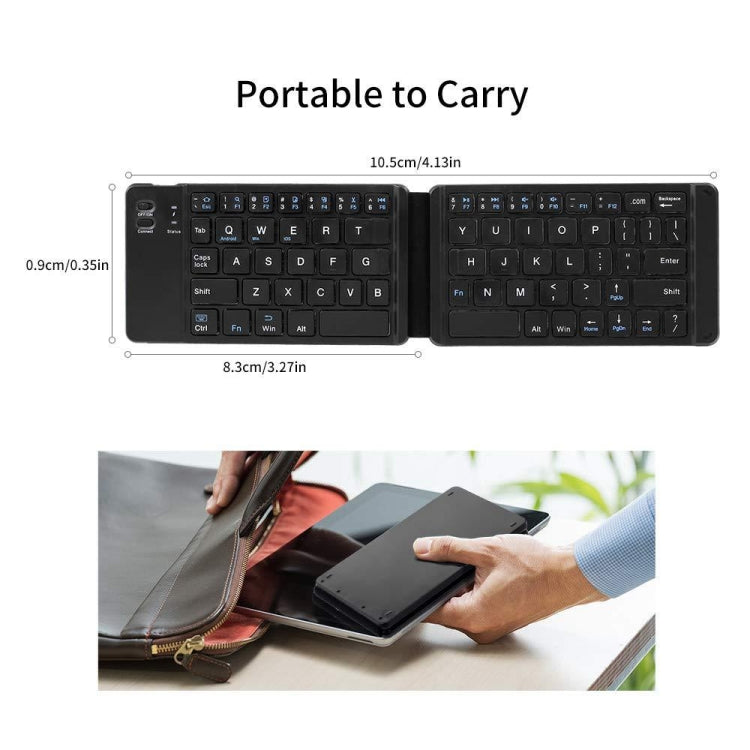 Mini Wireless Bluetooth Folding Keyboard (White) - Wireless Keyboard by PMC Jewellery | Online Shopping South Africa | PMC Jewellery | Buy Now Pay Later Mobicred