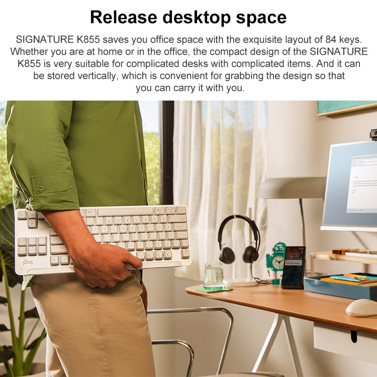 Logitech K855 Wireless Bluetooth Dual Mode Silent Mechanical Keyboard (White) - free shipping - PMC Jewellery - Order now!