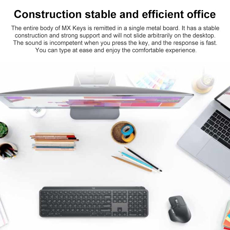 Logitech MX Keys Wireless Bluetooth Silent Keyboard (Black) - free shipping - PMC Jewellery - Order now!
