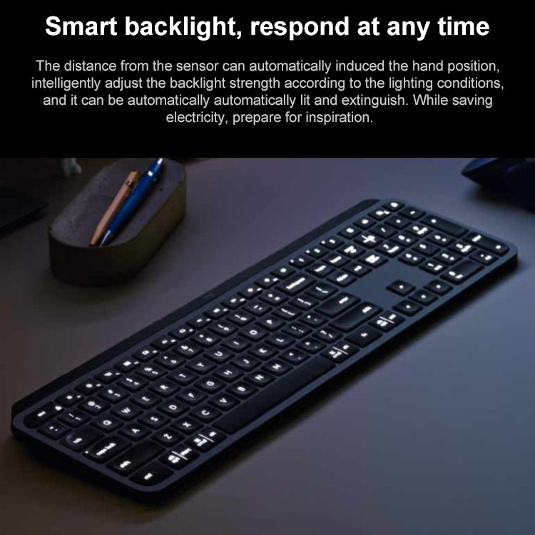 Logitech MX Keys Wireless Bluetooth Silent Keyboard (Black) - free shipping - PMC Jewellery - Order now!