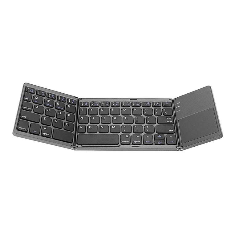 B033 Rechargeable 3-Folding 64 Keys Bluetooth Wireless Keyboard with Touchpad(Grey) - Wireless Keyboard by PMC Jewellery | Online Shopping South Africa | PMC Jewellery | Buy Now Pay Later Mobicred