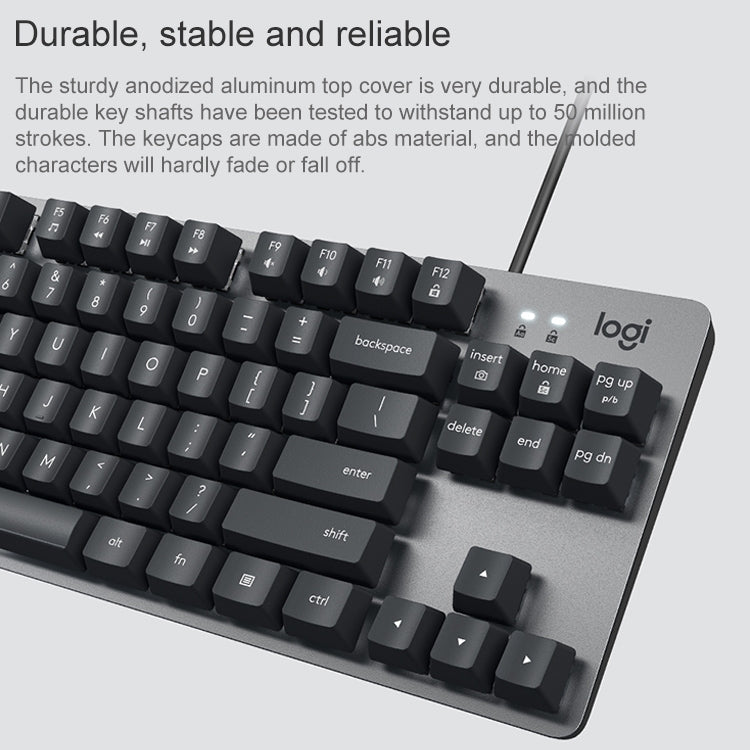 Logitech K835 Mini Mechanical Wired Keyboard, Green Shaft (White) - free shipping - PMC Jewellery - Order now!