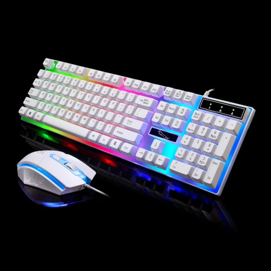 ZGB G21 1600 DPI Professional Wired Colorful Backlight Mechanical Feel Suspension Keyboard + Optical Mouse Kit for Laptop, PC(White) - Wired Keyboard by PMC Jewellery | Online Shopping South Africa | PMC Jewellery | Buy Now Pay Later Mobicred