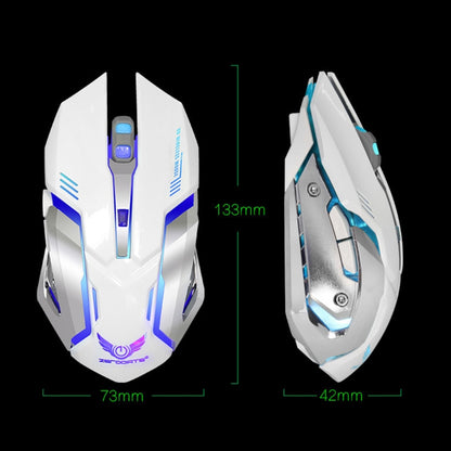 ZERODATE X70 2.4GHz Wireless 6-Keys 2400 DPI Adjustable Ergonomics Optical Gaming Mouse with Breathing Light(White) - Wireless Mice by ZERODATE | Online Shopping South Africa | PMC Jewellery | Buy Now Pay Later Mobicred