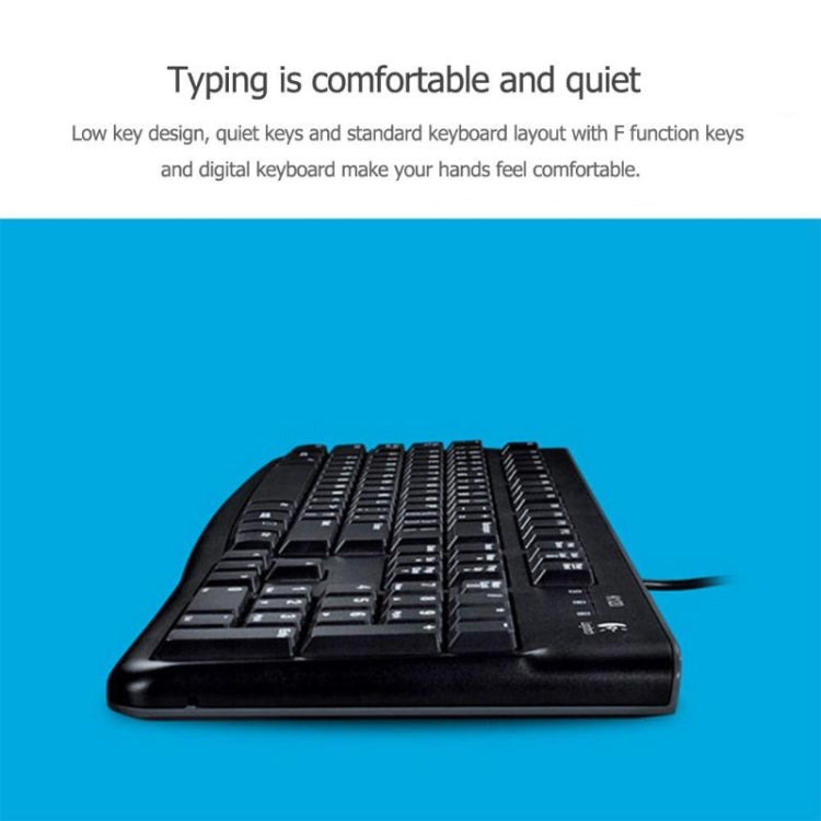 Logitech K120 USB Waterproof Splash Wired Keyboard for Desktop Computers / Laptops(Black) - free shipping - PMC Jewellery - Order now!