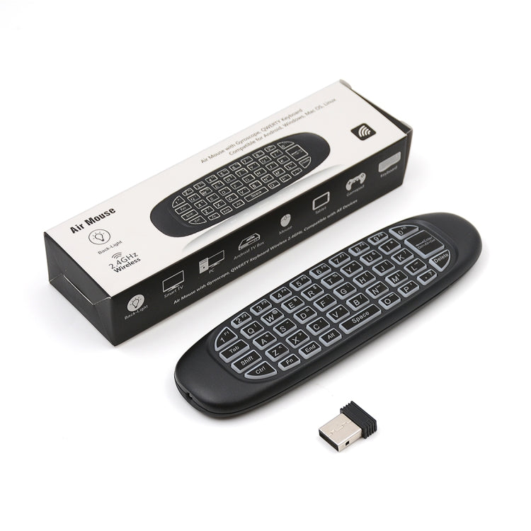 C120 Back-light Air Mouse 2.4GHz Wireless Keyboard 3D Gyroscope Sense Android Remote Controller for PC, Android TV Box / Smart TV, Game Devices - MINI PC Accessories & Gadgets by PMC Jewellery | Online Shopping South Africa | PMC Jewellery | Buy Now Pay Later Mobicred