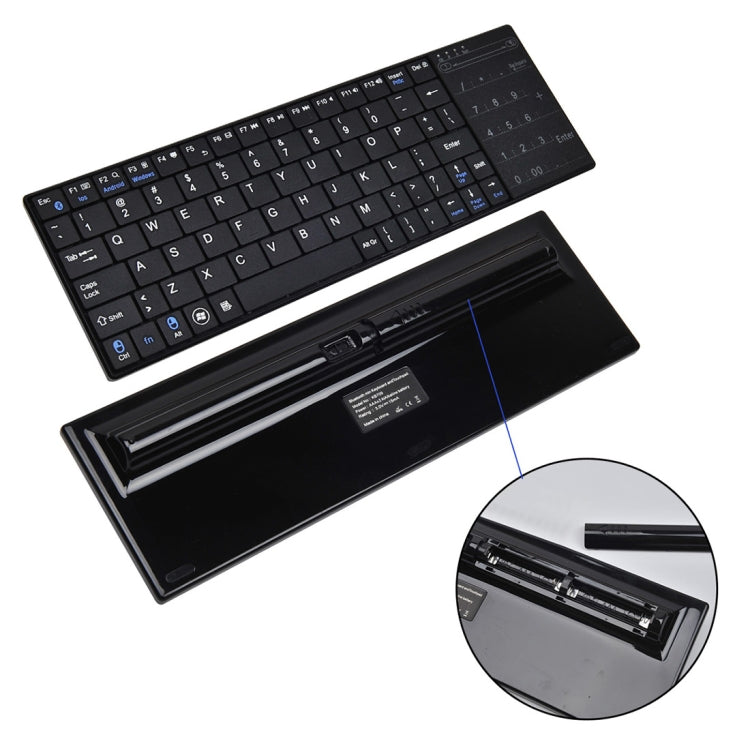 K-07 ABS Wireless Chargeable Bluetooth Touch Keyboard(Black) - free shipping - PMC Jewellery - Order now!